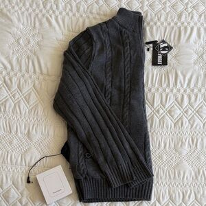 Charcoal Cable Knit Sweater